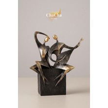 ChaCha Home Lyric | Soyut Müzisyen Çift Dekoratif Heykel - Modern Masaüstü Obje - Ev Ofis Hediyesi 22X28 cm