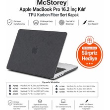 aklow akyoleticaret 16,2 Inç MacBook Pro A2485 A2780 A2991 A3403 A3186 A3428 A3429 Uyumlu Karbon Fiber Görünümlü Sert Kılıf, Siyah