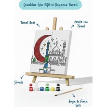 Tabdiko Kırmızı Hilal ve Cami Şövaleli Boya Seti 20X20