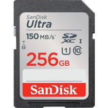 Şanal Sandisk 256 GB Ultra Sdxc Bellek Kartı, 150 Mb/s'ye Kadar, A1 Uygulama Performansı, Uhs-I, Class 10, U1