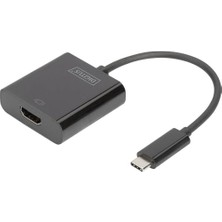 aklow akyoleticaret USB Type-C - HDMI Tip A Grafik Adaptörü, 4K Ultra Hd 30Hz, Plastik, Siyah