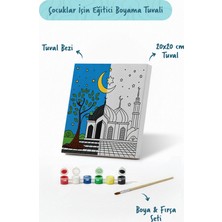 Tabdiko Ay Işığında Ağaçlı Cami Şövalesiz Boya Seti 20X20