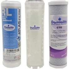 aklow akyoleticaret Filtre, 3391 Damlalife Atlas 10'' Bina Daire Girişi Kuyu Su Arıtma 3'lü Yedek Seti