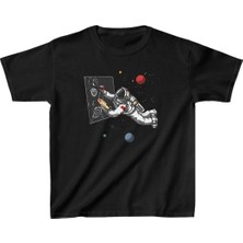 Tarz Yeri Unisex Çocuk Baskılı T-Shirt - Siyah