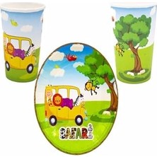 aklow akyoleticaret Safari Tabak Bardak Set 8 Adet