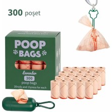 aklow akyoleticaret Lavantalı Köpek Dışkı Poşeti – 300 Adet; 20 Rulo, Sızdırmaz, Ekstra Kalın & Dayanıklı, Çevre Dostu (Turuncu)