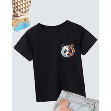 Tarz Yeri Unisex Çocuk Baskılı T-Shirt - Siyah