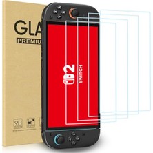 aklow akyoleticaret Nintendo Switch 2 2025 Için 4'lü Paket Temperli Cam Ekran Koruyucu, 7,9 Inç 9h Sertlik Çizilmez Kabarcıksız Cam Koruyucu Aksesuarları Switch2 Için