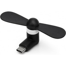 aklow akyoleticaret Siyah Type-C Telefon Soğutucu Fanı; Powerbank Uyumlu, Sessiz ve Taşınabilir Mini Usb-C Fan