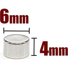 Teknik Filament 3D Ø6x4 mm Neodyum Mıknatıs – N52 Kalite-10 Adet