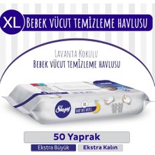 aklow akyoleticaret Xl Lavanta Kokulu Bebek Vücut Temizleme Havlusu 50 Yaprak
