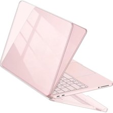 aklow akyoleticaret Macbook Neo 13INÇ A18 Pro A3404 ile Uyumlu Kılıf Kristal Ön Arka Şeffaf Kapak Pembe