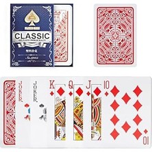 aklow akyoleticaret Pvc Plastik Kırmızı Su Geçirmez Poker Iskambil Oyun Kağıdı, RD63KR