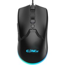 aklow akyoleticaret Cerberus Pixart PAW3519 Sensörlü 4200 Dpi Wide Rgb Özel Abs Doku Kablolu Gaming Mouse, Siyah