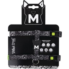 Şanal M-Pets Urban Style Siyah/beyaz Active Köpek Göğüs Tasması (S)