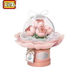 Sora Group LZ-1298  Ledli Pembe Gül Buketi 285 Parça Block Oyuncak