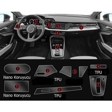 aklow akyoleticaret Audi A3 Navigasyon Dijital Gösterge Nano ve Piano Black Uyumlu Tpu Koruyucu 7'li Set 2021 2023