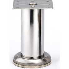 aklow akyoleticaret Metal 8 cm Gümüş Dayanıklı Tablalı Krom Mobilya Ayağı Modern Koltuk Kanepe Tv Ünite Ayağı Ayakları