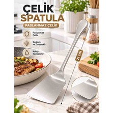 Kea Ev Eşyaları 21 cm Paslanmaz Çelik Spatula – Çelik Mutfak Spatulası, Yemek ve Izgara Spatulası