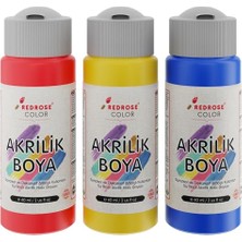 aklow akyoleticaret Kırmızı, Sarı Akrilik Boya 3'lü Set 3X60 Ml, Mavi