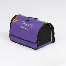 aklow akyoleticaret Perdeli Flybag Plastik Dayanıklı Fileli Kedi ve Köpek Taşıma Çantası Havayolu Çantası Yıkanabilir (Mor)