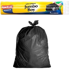 aklow akyoleticaret Profesyonel Jumbo Boy Çöp Torbası, 7'li, 12 Adet, 80 x 110 Cm, Geri Dönüştürülebilir