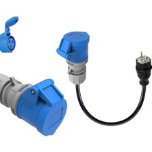 aklow akyoleticaret 30 cm Elektrikli Araç Şarj Istasyonu Dönüştürücü Adaptör, 3X32A 220V Cee, 220V Ev Prizi