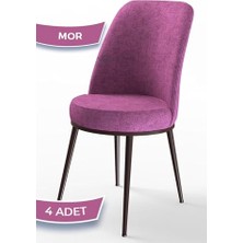 aklow akyoleticaret Concept Dexa Serisi Yemek ve Mutfak Sandalyesi; 4 Adet, Mor, Ayaklar Ceviz
