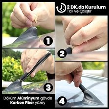 aklow akyoleticaret Karbon Siyah Renk Oto Radio Anteni, Çubuk Anten, Universal ile Uyumlu