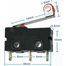 aklow akyoleticaret Makaralı Micro Switch Anahtar 5A 5A 250V Uyumlu Rulo Makara Kollu No Nc Spdt Sınırlayıcı Momentary