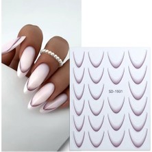 aklow akyoleticaret Ombre Efekt French Tırnak Sticker, Lavanta Moru, Nail Art SD-1931