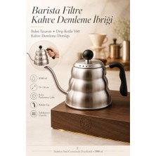 aklow akyoleticaret Barista Filtre Kahve Demleme Ibriği 1 L (1000 Ml), Hassas Akışlı Gooseneck Drip Kettle V60 Kahve Demleme Demliği Bulut Tasarım Paslanmaz Çelik 723402