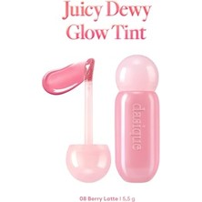 aklow akyoleticaret Juicy Dewy Glow Tint 08 Berry Latte – Parlak Bitişli, Hafif Renkli Nemlendirici Tint