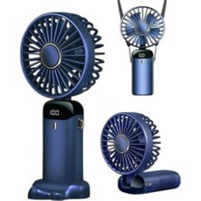aklow akyoleticaret Büyük Boy Turbo Motor Taşınabilir El Vantilatörü, 5 Kademeli, Dijital Göstergeli, Katlanabilir Askılı Fan