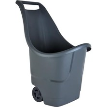 aklow akyoleticaret Evinizin Atölyesi Çok Amaçlı Plastik Bahçe Arabası Tekerlekli 50 L Antrasit