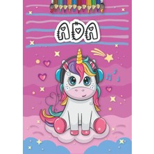 aklow akyoleticaret A4 21 x 29.7 cm 4 8 25 Anniversaire Fille Ans Motifs Avec Le Pr Nom Grand Format Ada Livre De Coloriage Personnalis Pour Licorne Cadeau D