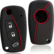 aklow akyoleticaret Fiorino, Linea, Ducato, Peugeot Boxer ve Citroën Jumper Için Kırmızı Şeritli Siyah Silikon Petek Desenli Kılıf