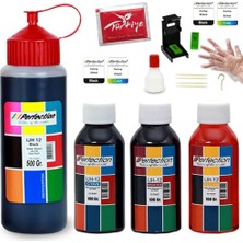 aklow akyoleticaret Mürekkep, Dolum Seti 500 ml + 3 x 100 Ml, Perfection Hp 652 Hp 651 Hp 650 Uyumlu Kartuş