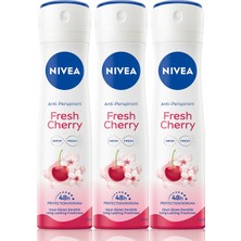 Şanal Nıvea Kadın Sprey Deodorant Fresh Cherry 48 Saat Koruma 150MLX3
