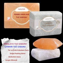 Şanal Hanzade Bitkisel Çankırı Tuz Sabunu + Himalaya Tuz Sabunu 2'li Set 300-350 gr Zengin Mineralli Doğal Saf Kaya Tuzu Sabunu