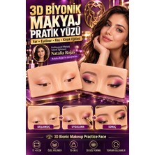 Transformacion 3D Biyonik Makyaj Pratik Yüzü Tahtası 17x9 cm - Göz Farı Eyeliner Kaş Kirpik Uygulama Eğitim Aparatı Tekrar Kullanılabilir  723738