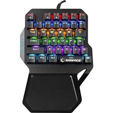 aklow akyoleticaret KB-R77 Palm USB Rainbow Backlight Outemu Blue Switch Mekanik 36 Tuşlu Mini Gaming Oyuncu Klavyesi