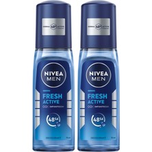 Şanal Nıvea Men Erkek Pump Sprey Deodorant Fresh Active Ter ve Ter Kokusuna Karşı 48 Saat Deodorant Koruması 75MLX2