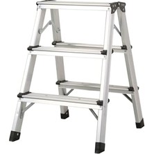 aklow akyoleticaret 3+3 Basamaklı Çift Taraflı Alüminyum Katlanır Merdiven, 150 Kg, Kaymaz Tabanlı
