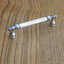aklow akyoleticaret 10 Adet Krom Renk Metal Mobilya ve Mutfak Dolap Kulpu, 128 mm