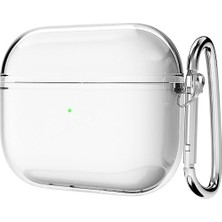 aklow akyoleticaret Airpods 3 Uyumlu Şeffaf Yumuşak Silikon Kulaklık Kılıfı ve Karabina Anahtarlık