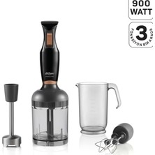 aklow akyoleticaret AR1108-S Smarty Neo El Blender Seti, 900 W, 800 ml Hazne, Siyah