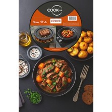 aklow akyoleticaret Fırın Tepsisi, 42 cm Siyah Parlak Emaye Yuvarlak ve Közmatik Pratik Emaye Közleme Tavası Seti Siyah 30 cm