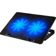 aklow akyoleticaret Windy LED Aydınlatmalı Notebook Soğutucu, Siyah