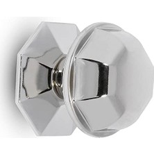 aklow akyoleticaret BADEM10 Nobel Kristal Kapı Tokmağı Topuzu Kapı Babası Kolu, Metal Tokmak, Nikel Saten